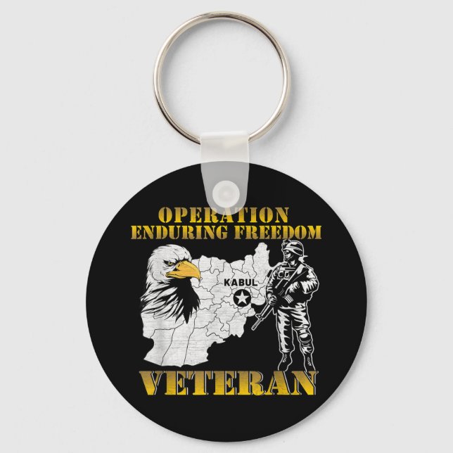 Operation Enduring Freedom Oef Combat Veteran Vint Key Ring (Front)