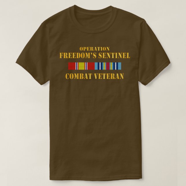 Operation Freedoms Sentinel OFS SVC Bar Combat Vet T-Shirt (Design Front)