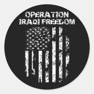 Operation Iraqi Freedom Combat Veteran Classic Round Sticker