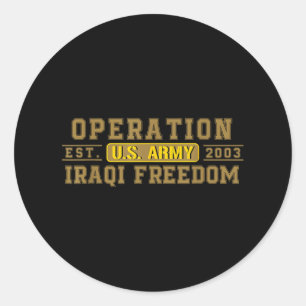 Operation Iraqi Freedom Oif Veteran Combat Us Flag Classic Round Sticker