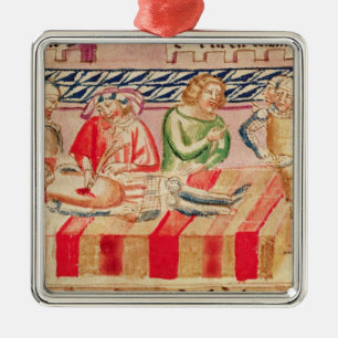 Operation on a wounded soldier metal ornament