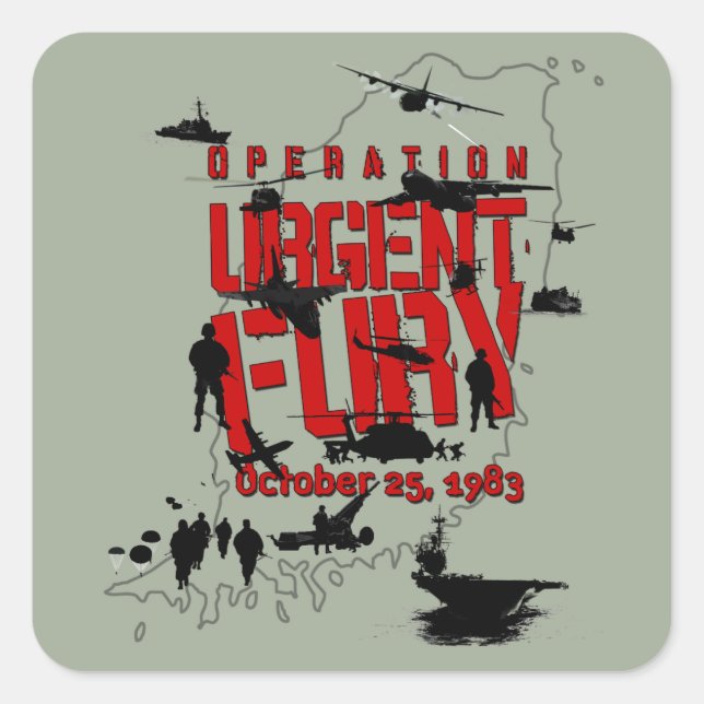 Operation Urgent Fury action sticker (Front)