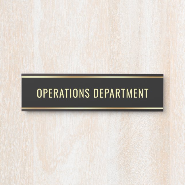 Operations Department Template Customisable Text Door Sign (Front)