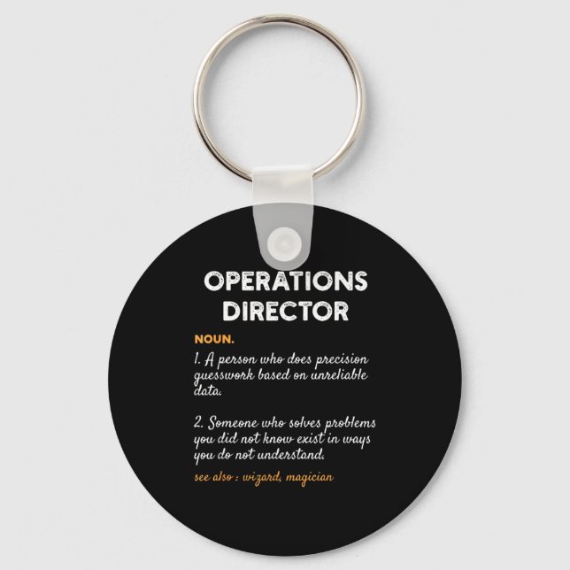 Operations Director Profession Funny Dictionary De Key Ring (Front)