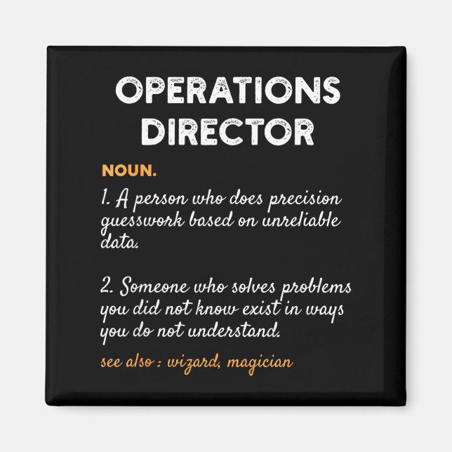 Operations Director Profession Funny Dictionary De Magnet (Front)