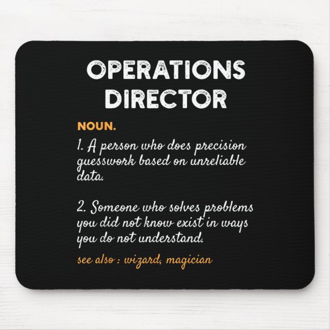 Operations Director Profession Funny Dictionary De Mouse Pad (Front)
