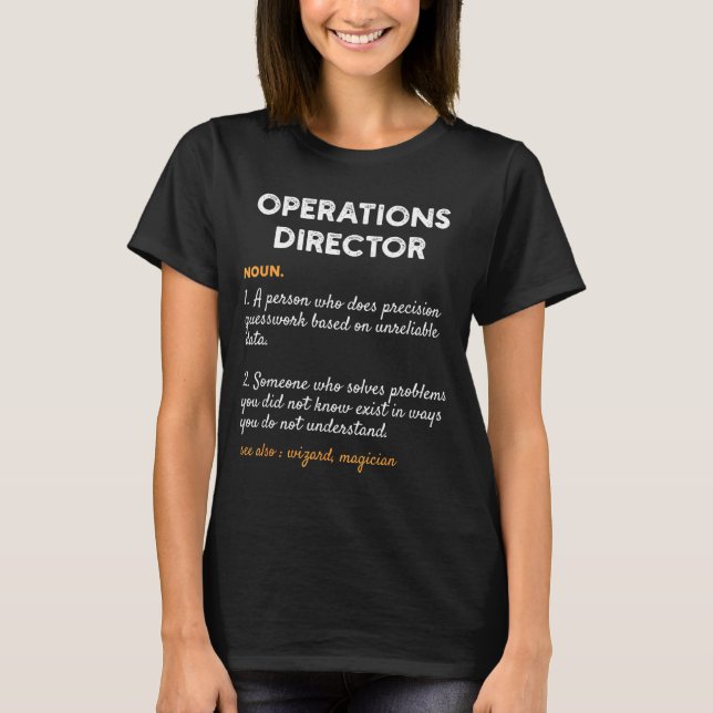 Operations Director Profession Funny Dictionary De T-Shirt (Front)