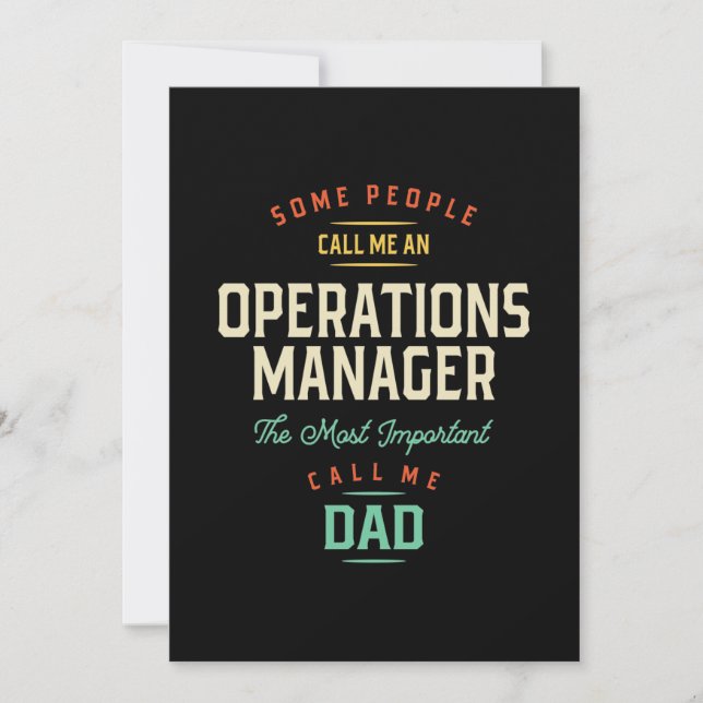 Operations Manager and Dad Thank You Card (Front)
