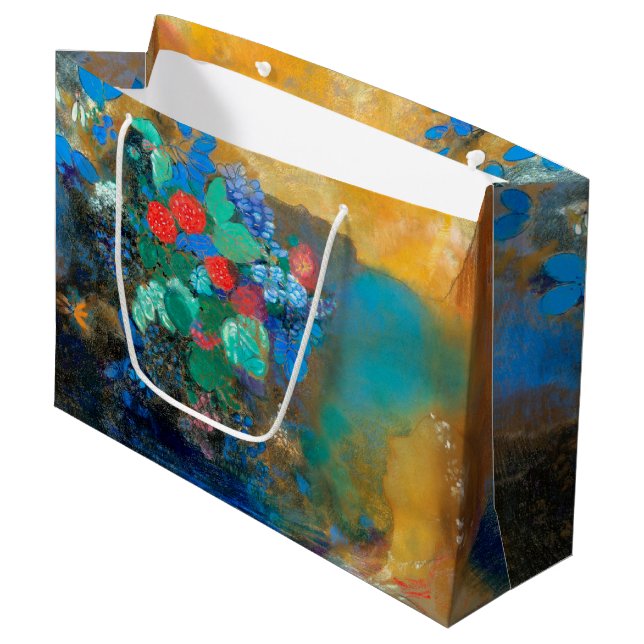 Ophelia among the Flowers, Redon Large Gift Bag (Front Angled)