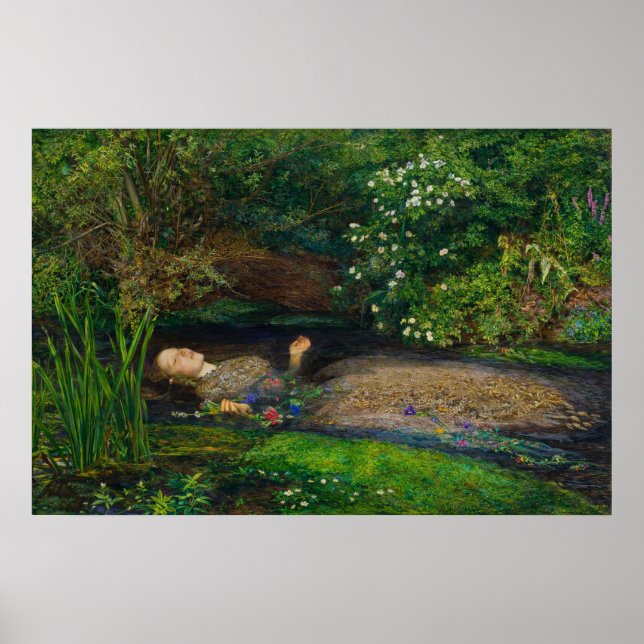 Ophelia by John Everett Millais Poster (Front)