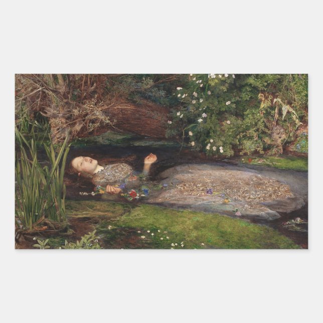 Ophelia by John Everett Millais Rectangular Sticker (Front)