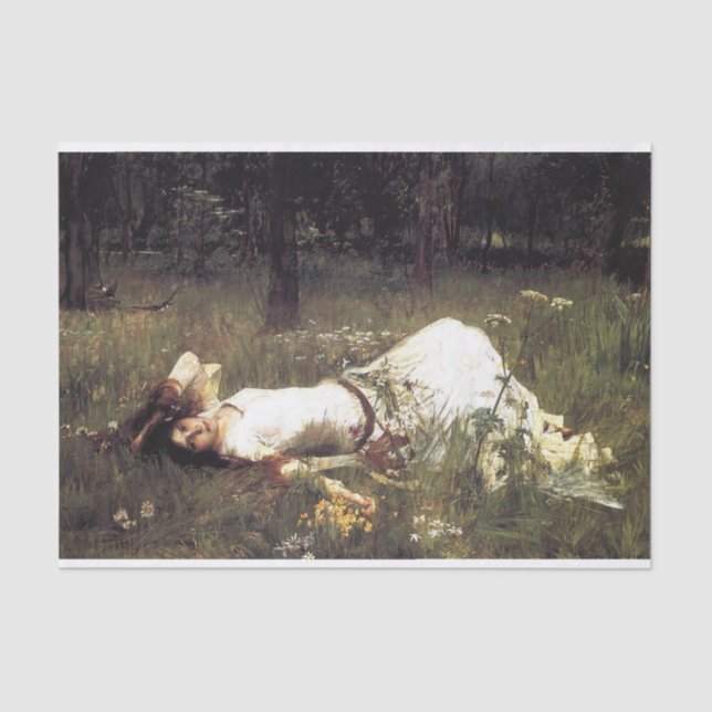 Ophelia, by John William Waterhouse Decoupage Tissue Paper (Front)