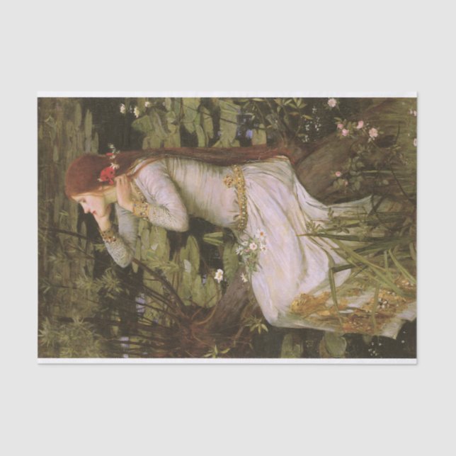 Ophelia by John William Waterhouse Tissue Paper (Front)