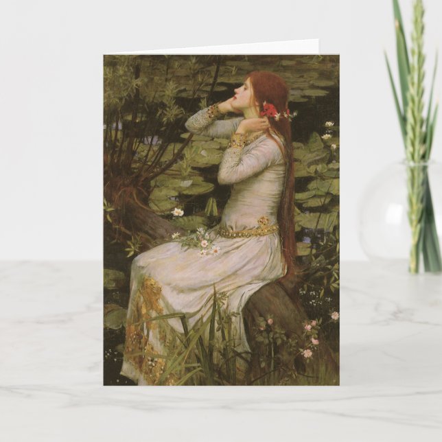 Ophelia by the Pond by John William Waterhouse Card (Front)
