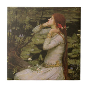 Ophelia by the Pond by John William Waterhouse Ceramic Tile