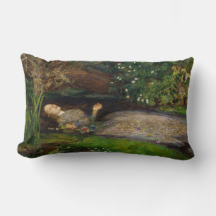 Ophelia, c. 1852 by Sir John Everett Millais Lumbar Cushion