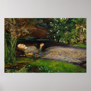 Ophelia, c. 1852 by Sir John Everett Millais Poster