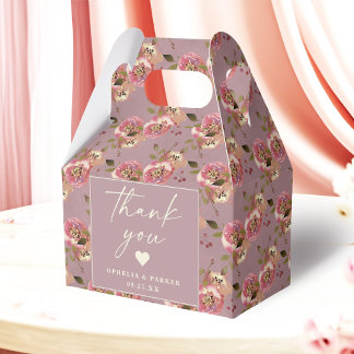 Ophelia Cottagecore Dusty Pink Floral Wedding Favour Box