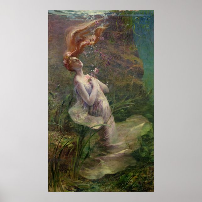 Ophelia Drowning, 1895 Poster (Front)