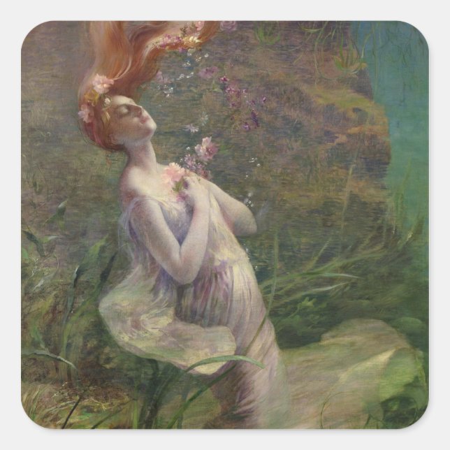 Ophelia Drowning, 1895 Square Sticker (Front)