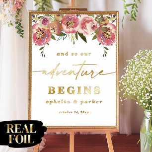 Ophelia Elegant Real Foil Adventure Begins Wedding Foil Prints