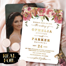 Ophelia Floral Engagement Photo Wedding Real Gold