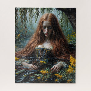 Ophelia In Water Original Art Jigsaw Puzzle