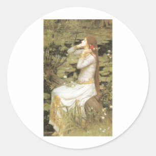 Ophelia  - John William Waterhouse  (1894) Classic Round Sticker
