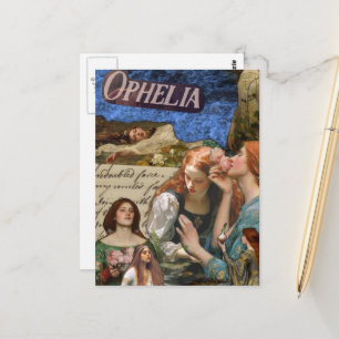 Ophelia Mixed Media Collage Postcard