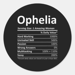 Ophelia Nutrition Personalised Name Funny Christma Classic Round Sticker