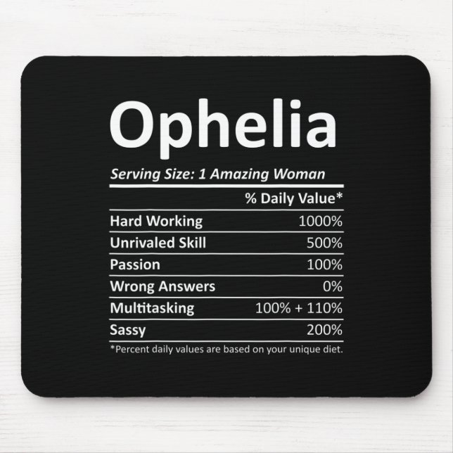 Ophelia Nutrition Personalised Name Funny Christma Mouse Pad (Front)
