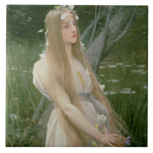 Ophelia (oil on canvas) ceramic tile