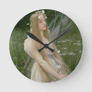 Ophelia (oil on canvas) round clock