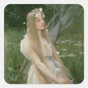 Ophelia (oil on canvas) square sticker