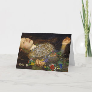Ophelia Painting By John Everett Millais Card