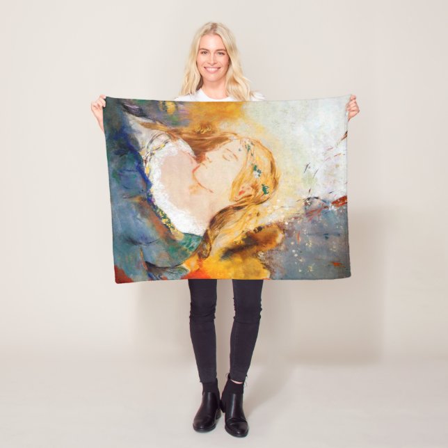Ophelia, Redon Fleece Blanket (In Situ)