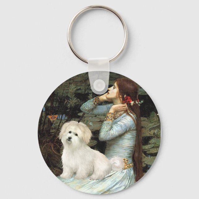 Ophelia Seated - Coton de Tulear 7 Key Ring (Front)