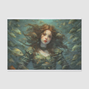 Ophelia sinking down with the fish tissue paper