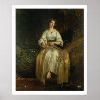Ophelia weaving her garlands, 1842 (oil on panel)