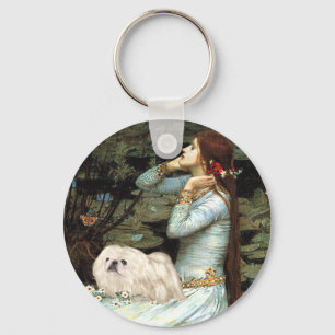 Ophelia - White Pekingese 4 Key Ring