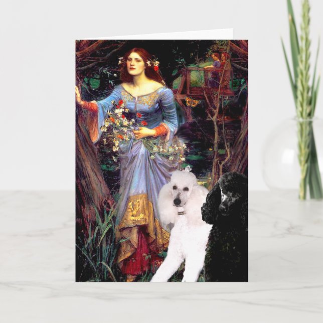 Ophelia (Woods)-2 Standard Poodles Card (Front)