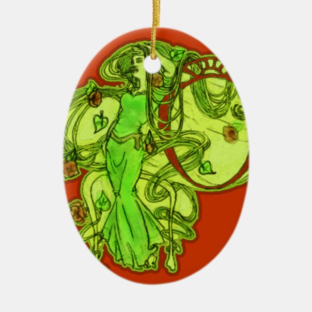Ophelia's Absinthe Ceramic Tree Decoration (Front)