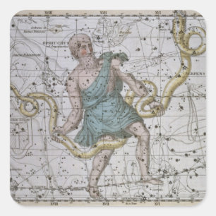 Ophiuchus or Serpentarius, from 'A Celestial Atlas Square Sticker