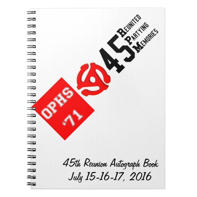 OPHS '71 45rpm Autograph Book/Notebook (80 Pgs) Notebook (Front)