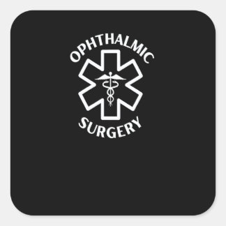 Ophthalmic Surgery Doctor Nurse Medical Caduceus 1 Square Sticker