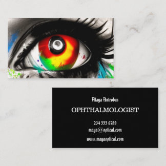 Ophthalmologist business card. Stunning eye image. Card