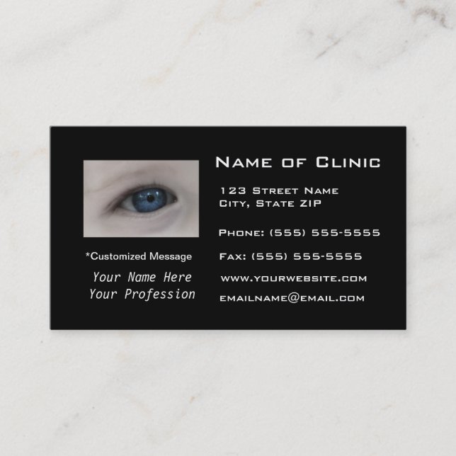 Ophthalmologist Eye Exam Appointment Reminder Card (Front)