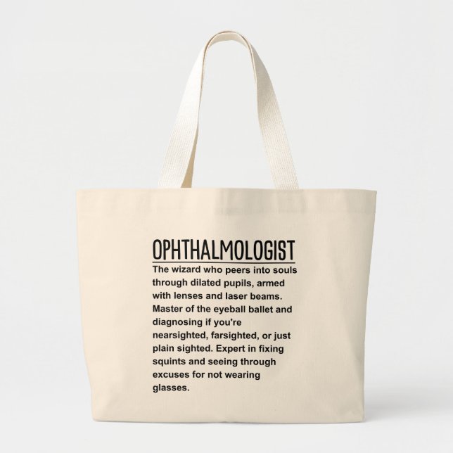Ophthalmologist  large tote bag (Front)