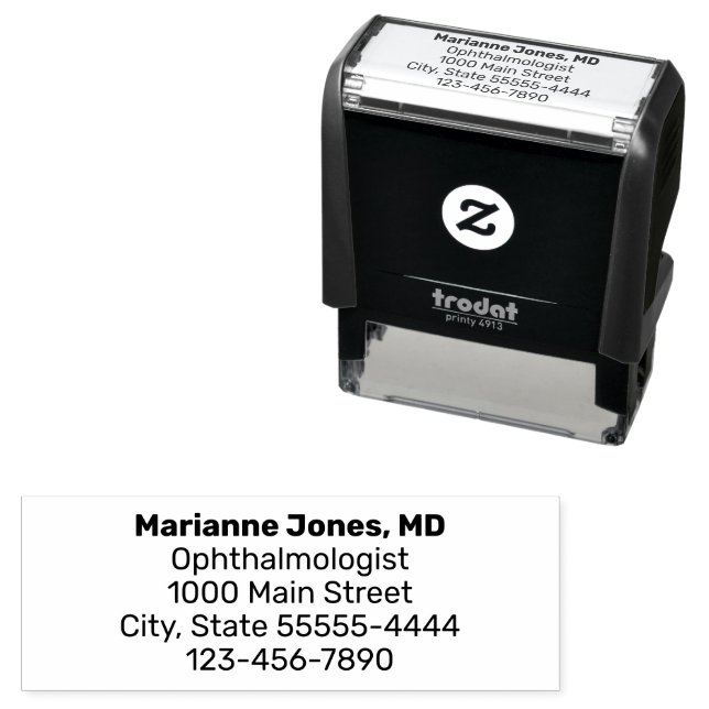 Ophthalmologist Name Dr. Speciality Return Address Self-inking Stamp (In Situ)