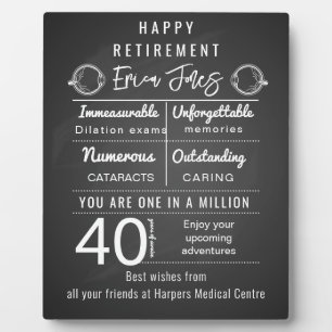Ophthalmologist Retirement Gift Plaque Personalise